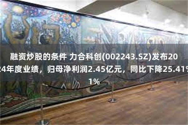 融资炒股的条件 力合科创(002243.SZ)发布2024年度业绩，归母净利润2.45亿元，同比下降25.41%