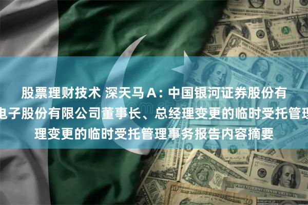 股票理财技术 深天马Ａ: 中国银河证券股份有限公司关于天马微电子股份有限公司董事长、总经理变更的临时受托管理事务报告内容摘要
