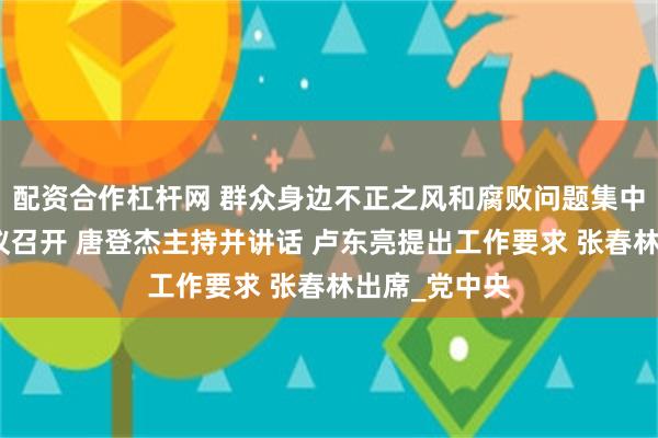 配资合作杠杆网 群众身边不正之风和腐败问题集中整治专题会议召开 唐登杰主持并讲话 卢东亮提出工作要求 张春林出席_党中央