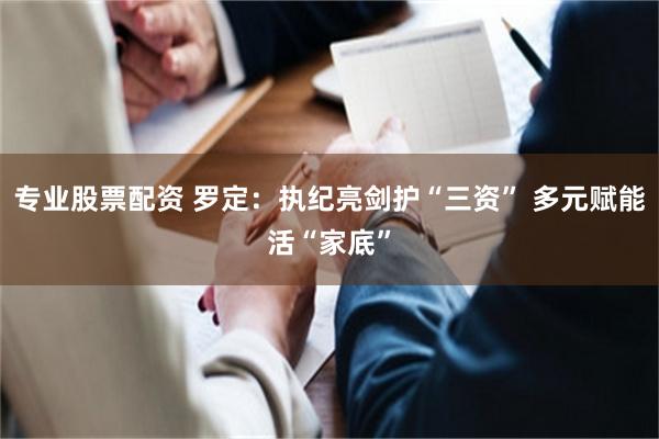 专业股票配资 罗定：执纪亮剑护“三资” 多元赋能活“家底”