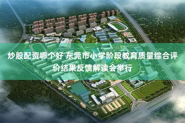 炒股配资哪个好 东莞市小学阶段教育质量综合评价结果反馈解读会举行
