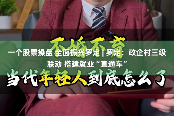 一个股票操盘 全面振兴罗定 | 罗定：政企村三级联动 搭建就业“直通车”