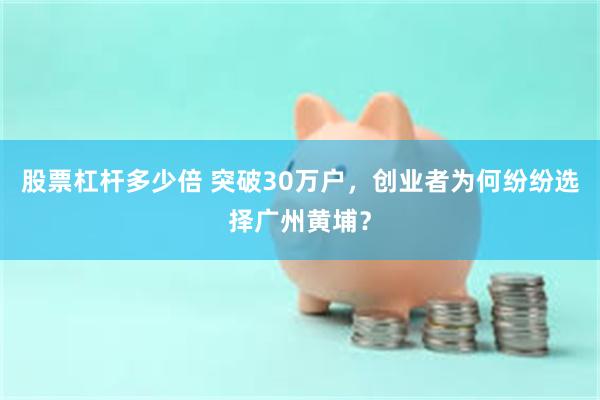股票杠杆多少倍 突破30万户，创业者为何纷纷选择广州黄埔？