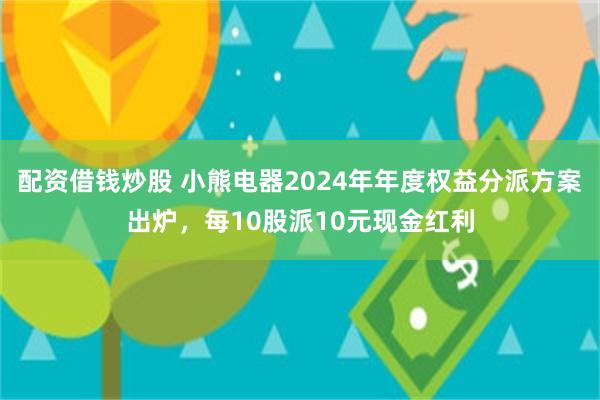 配资借钱炒股 小熊电器2024年年度权益分派方案出炉，每10股派10元现金红利