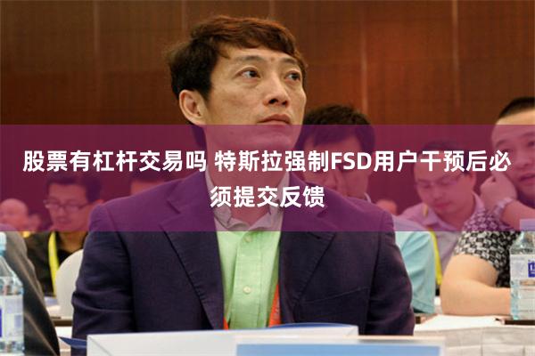 股票有杠杆交易吗 特斯拉强制FSD用户干预后必须提交反馈