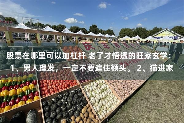 股票在哪里可以加杠杆 老了才悟透的旺家玄学: 1、男人理发,一定不要遮住额头。 2、猫进家