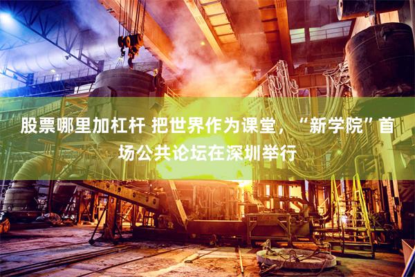 股票哪里加杠杆 把世界作为课堂，“新学院”首场公共论坛在深圳举行
