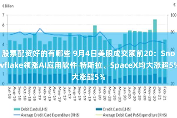 股票配资好的有哪些 9月4日美股成交额前20：Snowflake领涨AI应用软件 特斯拉、SpaceX均大涨超5%
