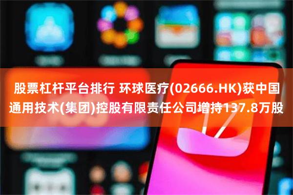 股票杠杆平台排行 环球医疗(02666.HK)获中国通用技术(集团)控股有限责任公司增持137.8万股