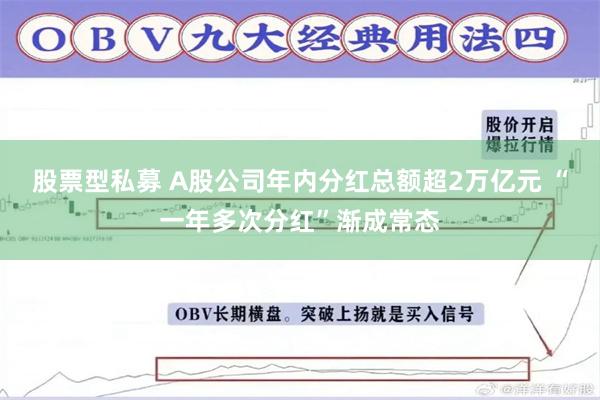 股票型私募 A股公司年内分红总额超2万亿元 “一年多次分红”渐成常态
