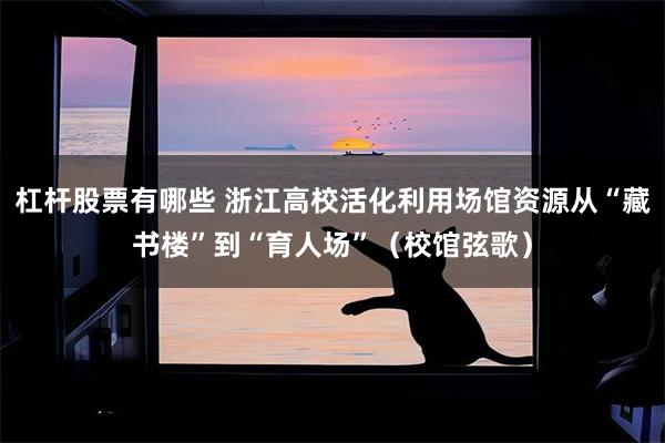 杠杆股票有哪些 浙江高校活化利用场馆资源从“藏书楼”到“育人场”（校馆弦歌）
