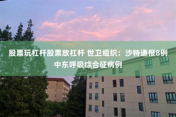 股票玩杠杆股票放杠杆 世卫组织：沙特通报8例中东呼吸综合征病例